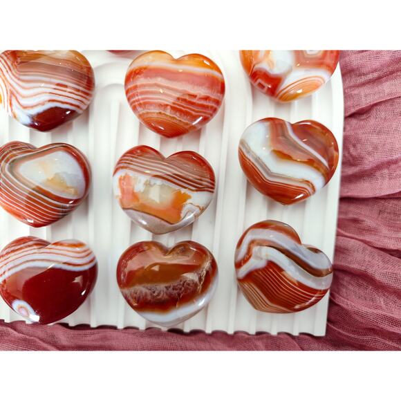 Carnelian Puffy Heart / Red Sardonyx Heart Crystal - Picture 5 of 8